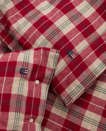 Checked Cotton Flannel sengesett - Rød-beige-grønn-hvit - Lexington