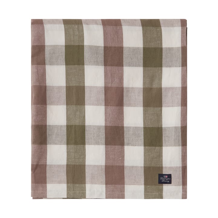 Checked Cotton Linen duk 150 x 250 cm - Olive - Lexington