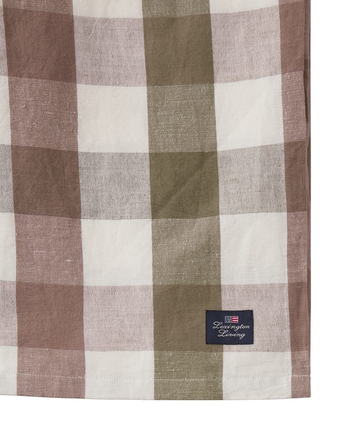 Checked Cotton Linen duk 150 x 250 cm, Olive Lexington