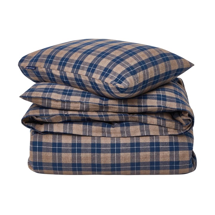 Checked Flannel sengesett 150x210 cm - Denim blue-beige - Lexington