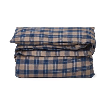 Checked Flannel sengesett 150x210 cm - Denim blue-beige - Lexington