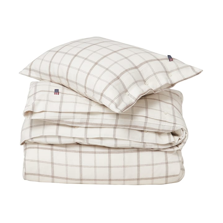 Checked Flannel sengesett 150x210 cm, White-brown Lexington