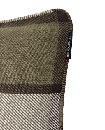 Checked heavy twill putetrekk 50x50 cm - Olive - Lexington