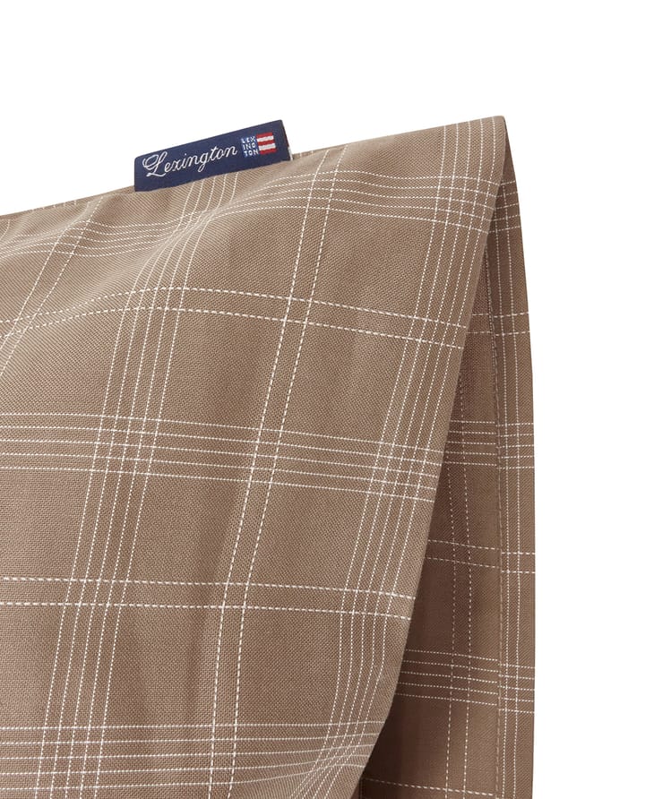 Checked Pin Point Oxford putetrekk 50x90 cm, Brown Lexington