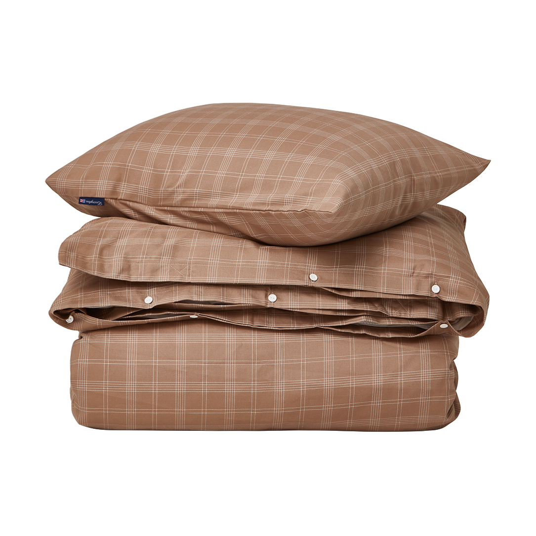 Bilde av Lexington Checked Pin Point Oxford sengesett 150x210 cm Brown