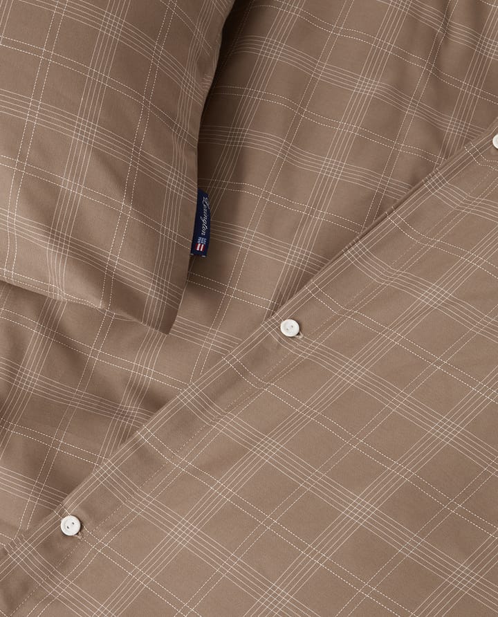 Checked Pin Point Oxford sengesett 220x220 cm, Brown Lexington