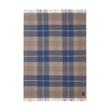 Checked Recycled Wool pledd 130 x 170 cm - Denim blue-beige - Lexington