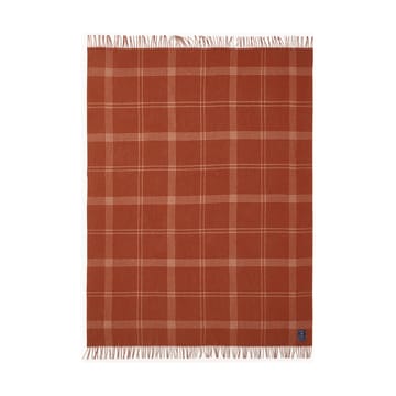 Checked Recycled Wool pledd 130 x 170 cm - Rust-white - Lexington