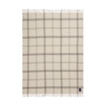 Checked Recycled Wool pledd 130 x 170 cm - White-dark gray - Lexington