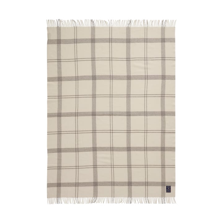 Checked Recycled Wool pledd 130 x 170 cm, White-dark gray Lexington