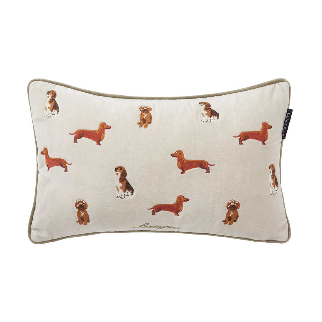 Bilde av Lexington Dogs Organic Cotton Velvet pute 30x50 cm Light beige