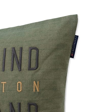 Herringbone Cotton Flanell kuddfodral 50x50 cm - Green - Lexington