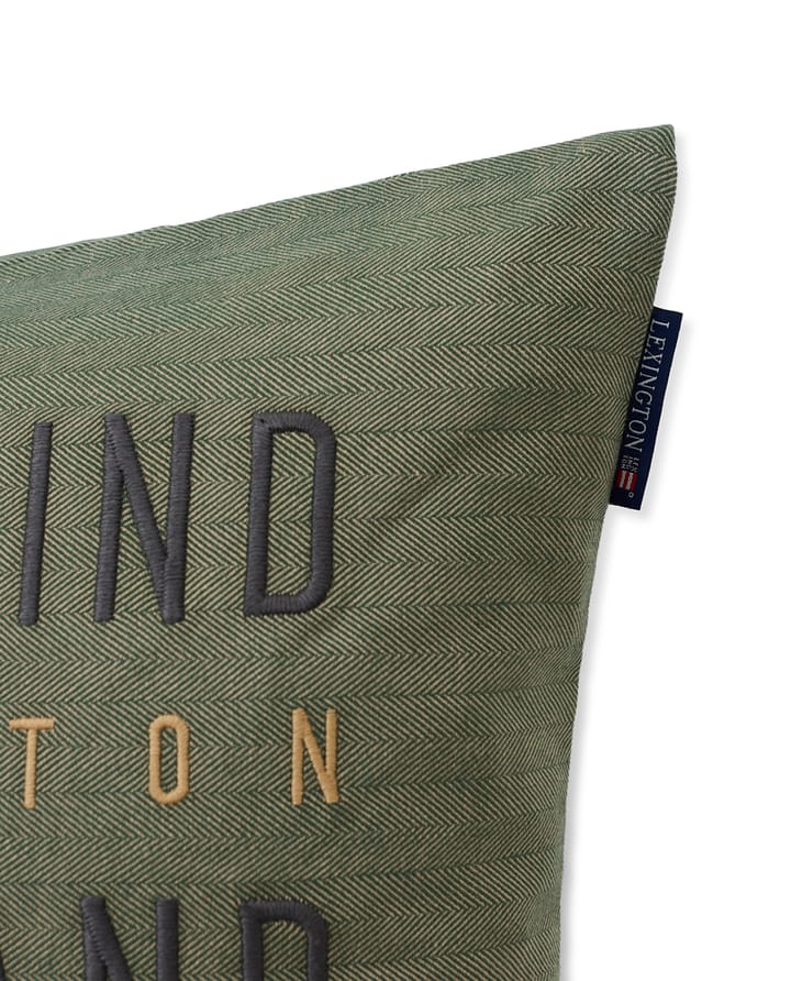 Herringbone Cotton Flanell kuddfodral 50x50 cm, Green Lexington