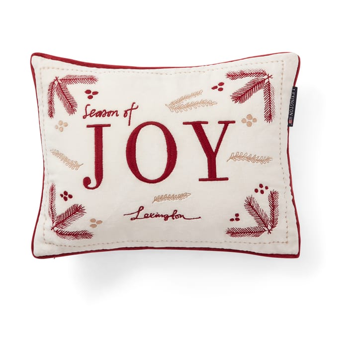 Joy Organic Cotton Velvet pute 30x40 cm - Hvit-rød - Lexington