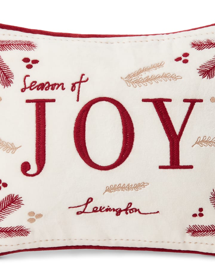 Joy Organic Cotton Velvet pute 30x40 cm, Hvit-rød Lexington