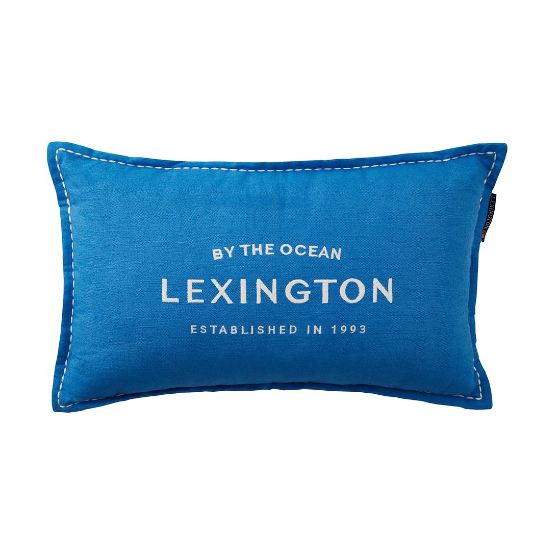 Bilde av Lexington Logo Emroidered Linen/Cotton pute 30x50cm Blue