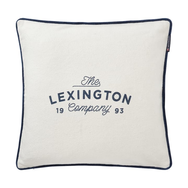 Printed Logo Recycled Cotton putetrekk 50x50 cm - White - Lexington