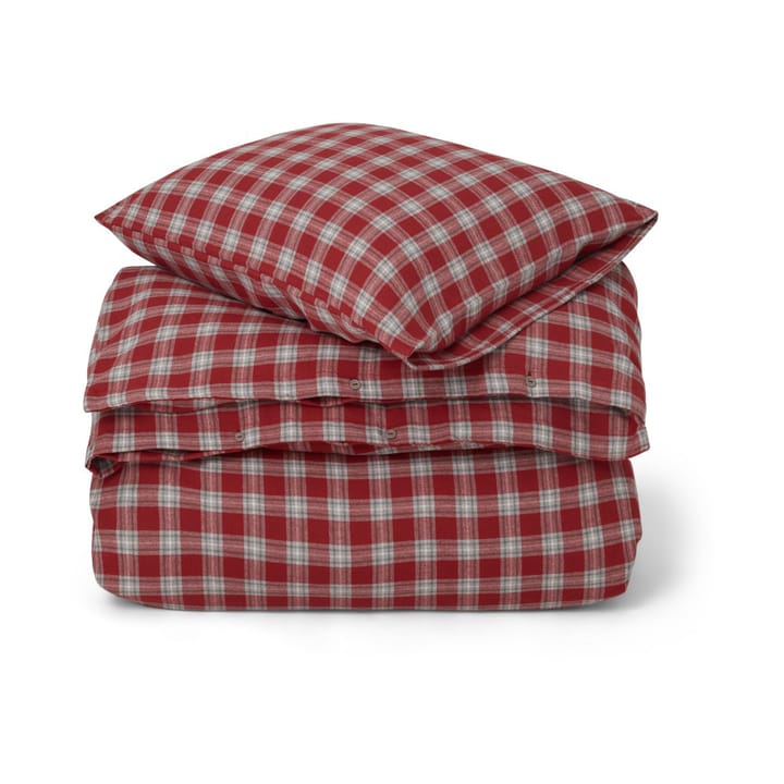 Red Checked Cotton Flannel sengesett, 2 x 50 x 60 cm, 220 x 220 cm Lexington