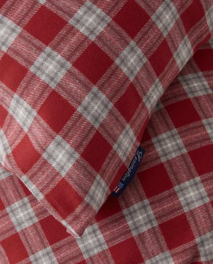 Red Checked Cotton Flannel sengesett, 2 x 50 x 60 cm, 220 x 220 cm Lexington