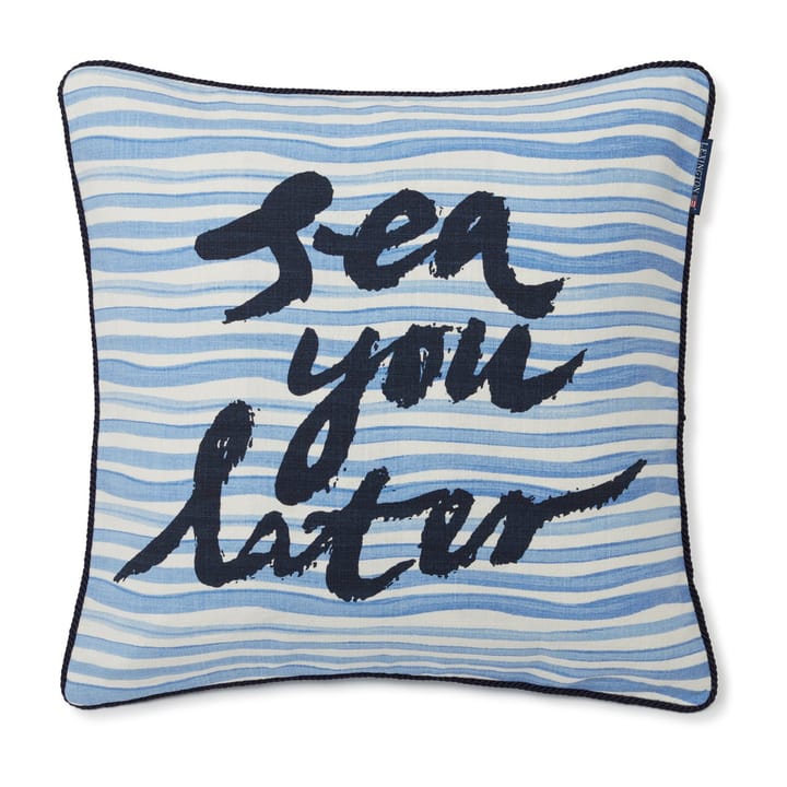 Sea You Later Cotton Canvas putevar 50 x 50 cm, White-blue Lexington