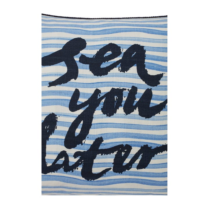 Sea You Later Cotton Canvas putevar 50 x 50 cm, White-blue Lexington