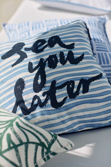 Sea You Later Cotton Canvas putevar 50 x 50 cm - White-blue - Lexington