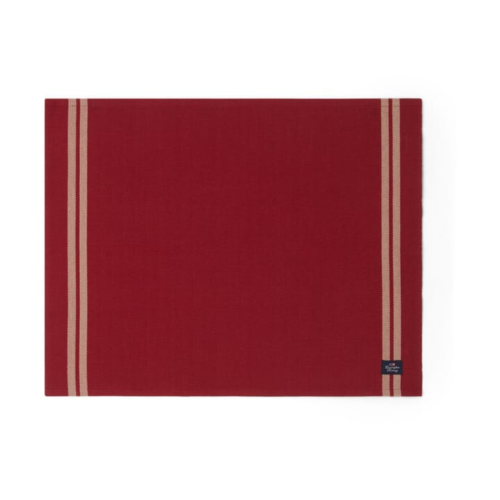 Side Striped Org Cotton Rib spisebrikke 40 x 50 cm - Red-beige - Lexington