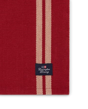 Side Striped Org Cotton Rib spisebrikke 40 x 50 cm - Red-beige - Lexington