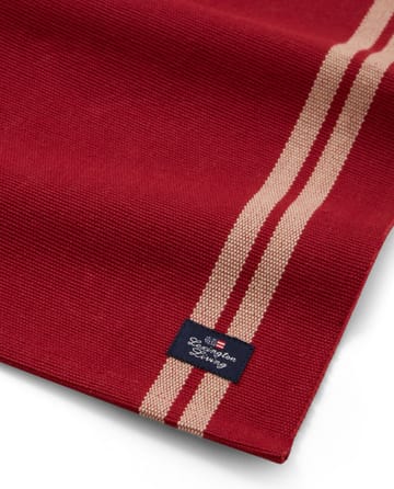 Side Striped Org Cotton Rib spisebrikke 40 x 50 cm - Red-beige - Lexington