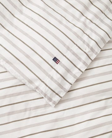 Striped Cotton Poplin sengesett 150x210 cm - White - Lexington