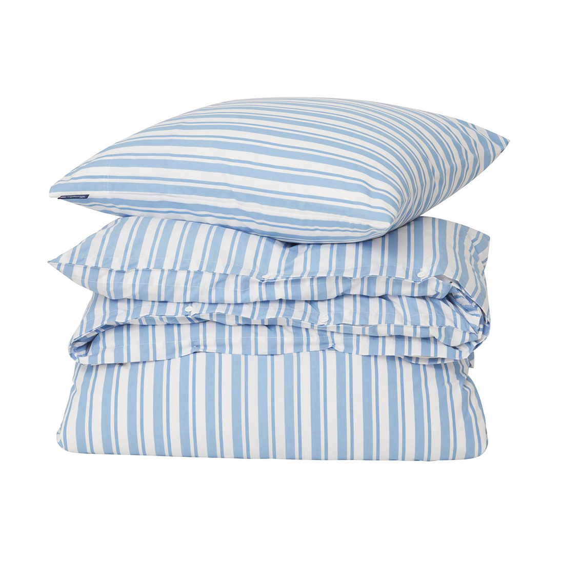 Bilde av Lexington Striped cotton Poplin sengetøysett White-blue 2 putetrekk