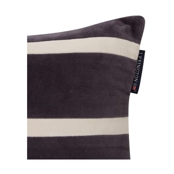 Striped Organic Cotton Velvet pute 30 x 40 cm - Dark gray-light beige - Lexington