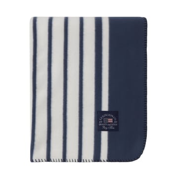 Stripet Reycled Polyester fleecefilt 130x170 cm - Navy - Lexington