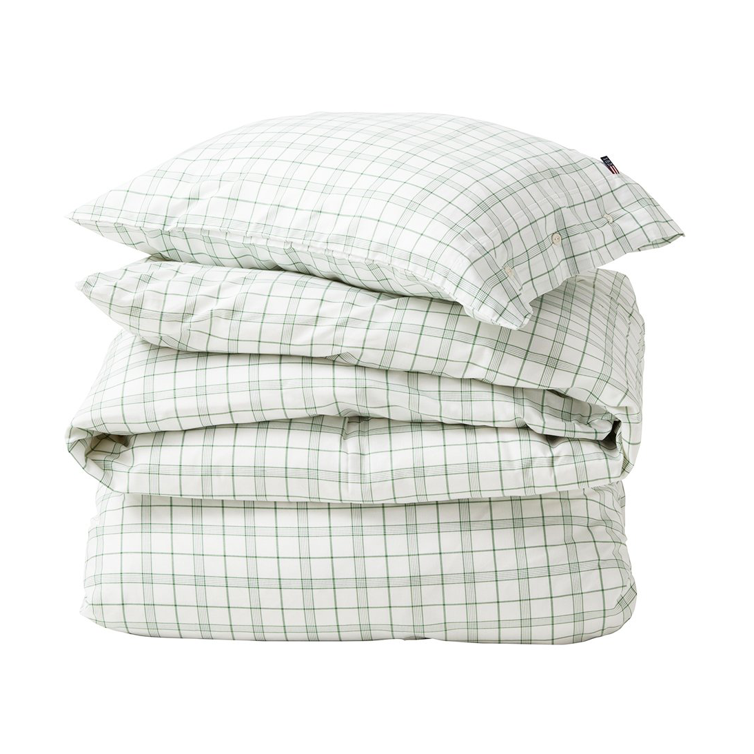 Bilde av Lexington White/Green Checked Lyocell/Cotton sengesett 50x60 cm 150x210 cm