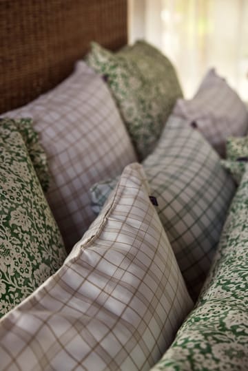 White/Green Checked Lyocell/Cotton sengesett - 50x60 cm, 150x210 cm - Lexington