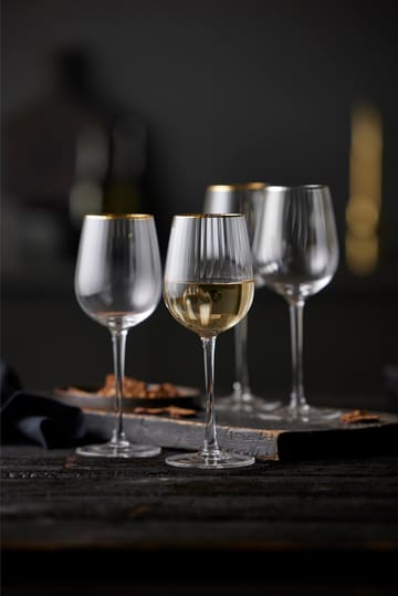 Palermo Gold hvitvinsglass 30 cl 4-pakning - Klar-gull - Lyngby Glas