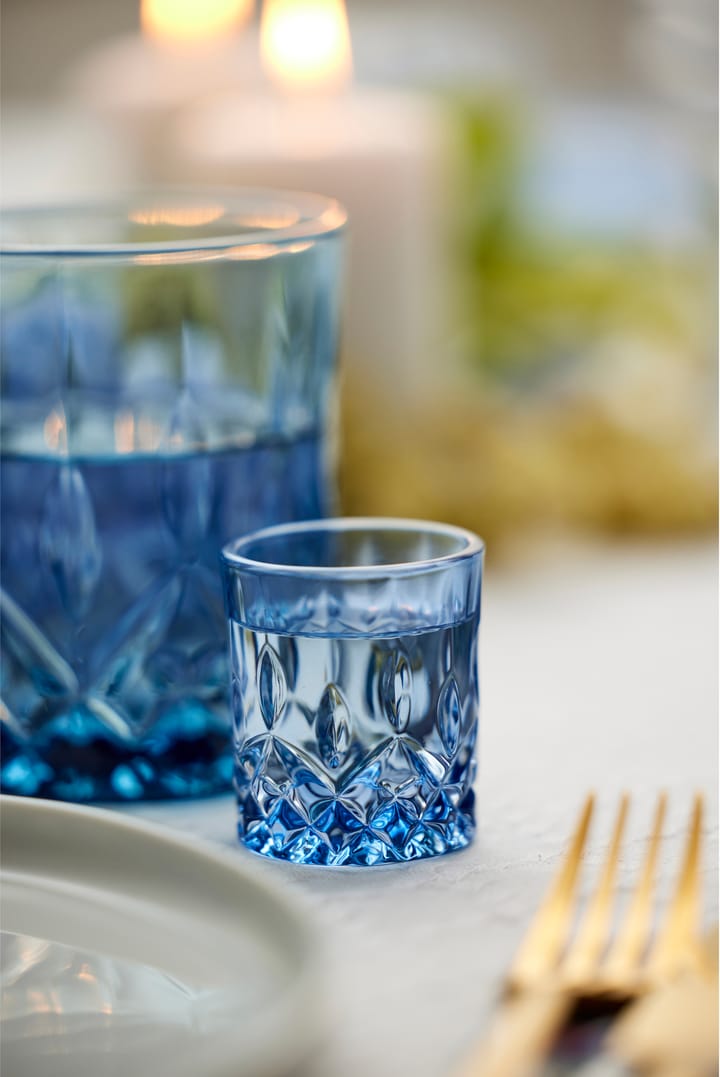 Sorrento shotglass 4 cl 4-pack, Blå Lyngby Glas