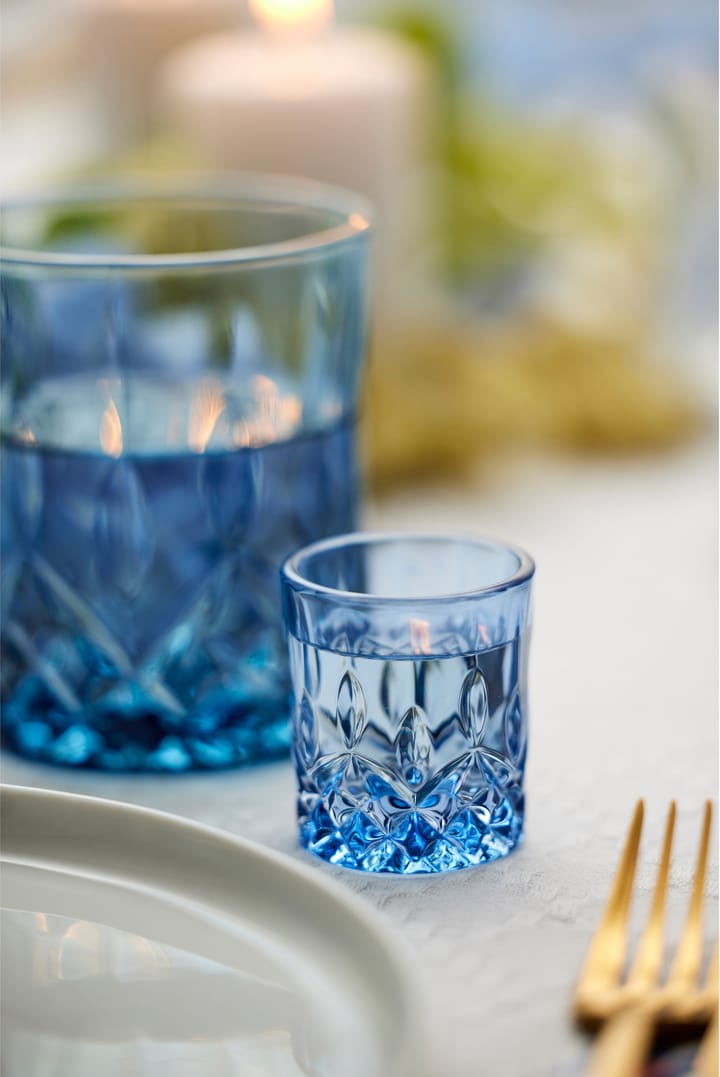 Sorrento shotglass 4 cl 4-pack - Blå - Lyngby Glas