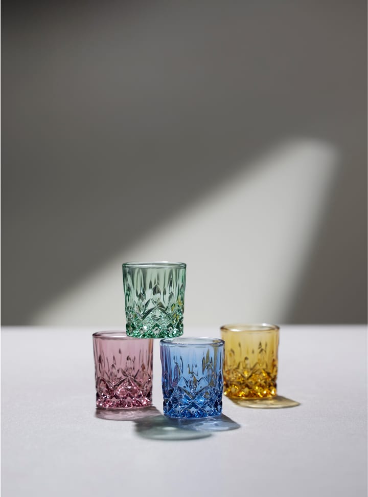 Sorrento shotglass 4 cl 4-pack, Blå Lyngby Glas