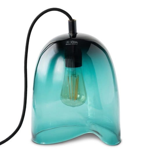 Klem glass lampe medium 28x20 cm - Turkis - Magnor