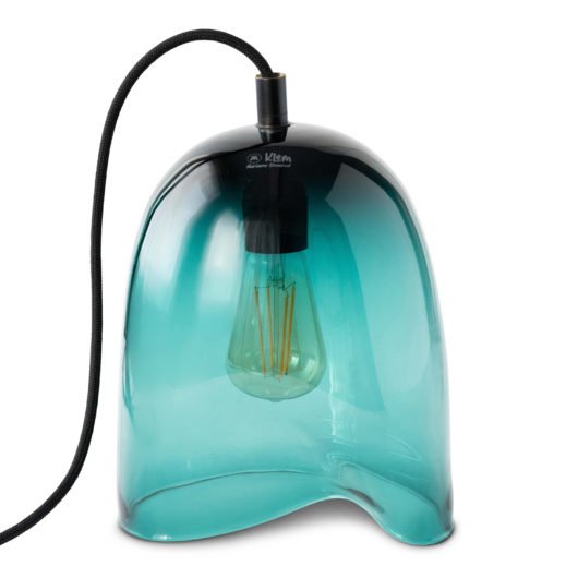 Bilde av Magnor Klem glass lampe medium 28x20 cm Turkis