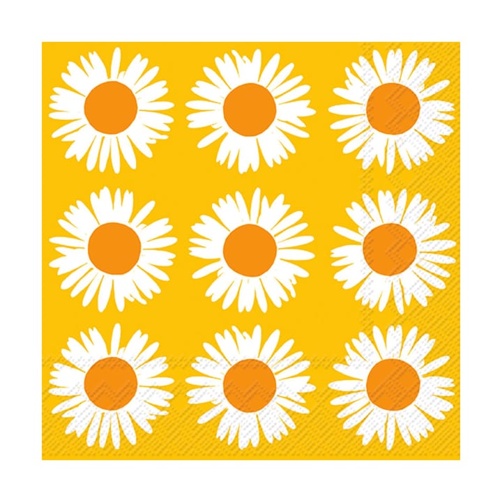 Auringonkukka servietter 33x33 cm 20-pk - Orange-yellow - Marimekko