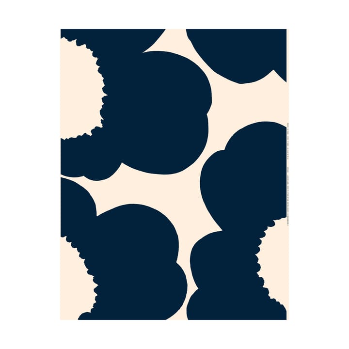 Iso Unikko stoff bomullssateng - Cotton-dark navy - Marimekko