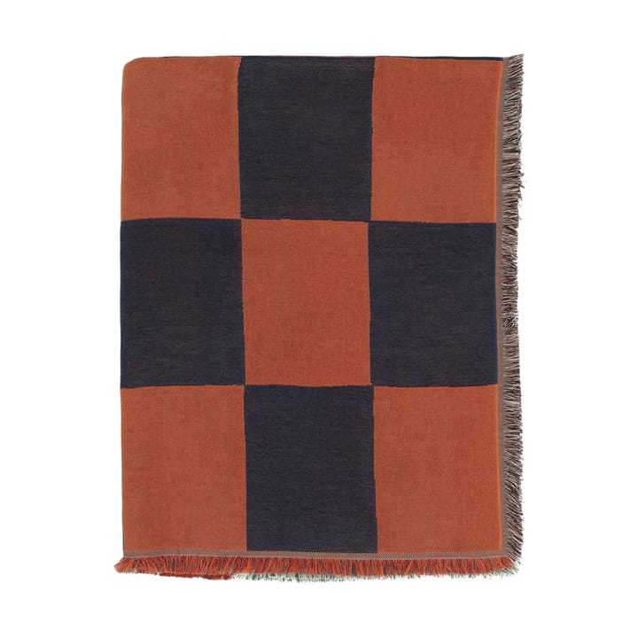 Kukko ja Kana pledd 130x70 cm - Off white- dark blue-orange red - Marimekko