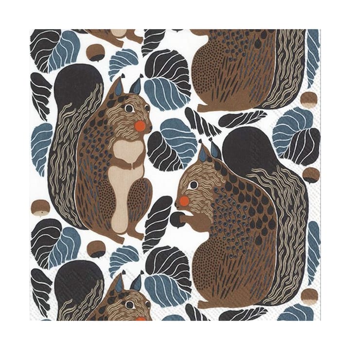 Kurre servietter 33x33 cm 20-pk - Black-brown - Marimekko