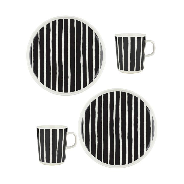 Oiva Piccolo frokostsett 4 deler - White-black - Marimekko