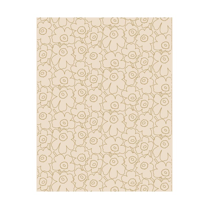 Pieni Piirto Unikko stoff, bomull-lin, Linen-gold Marimekko