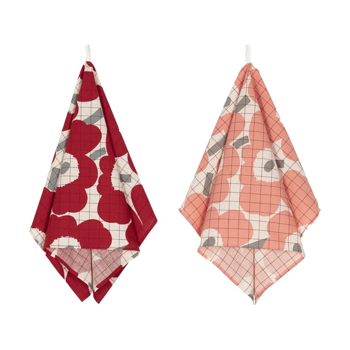 Pieni Unikko kjøkkenhåndkle 2-pack, Rose-grey Marimekko