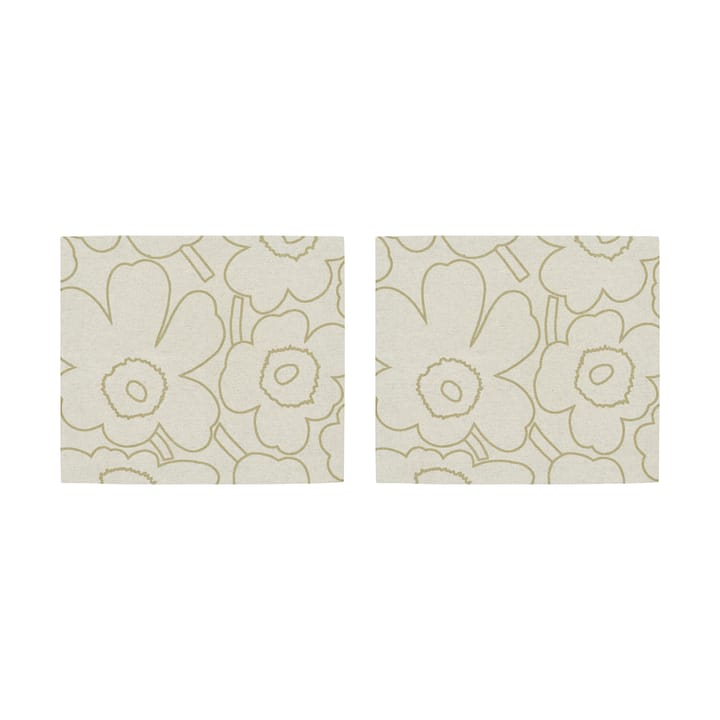 Piirto Unikko bordbrikke 35x40 cm 2-pack, Linen-gold Marimekko