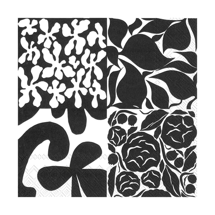 Ruudut servietter 33x33 cm 20-pk - Black - Marimekko